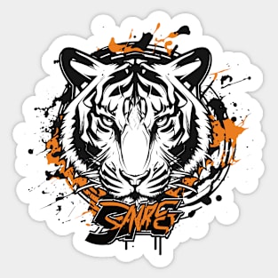 Graffiti Paint Tiger Creative Sticker